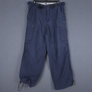 Vintage Old Navy Parachute Cargo Pants Mens Small (Fits 31x28) Blue Utility Y2K